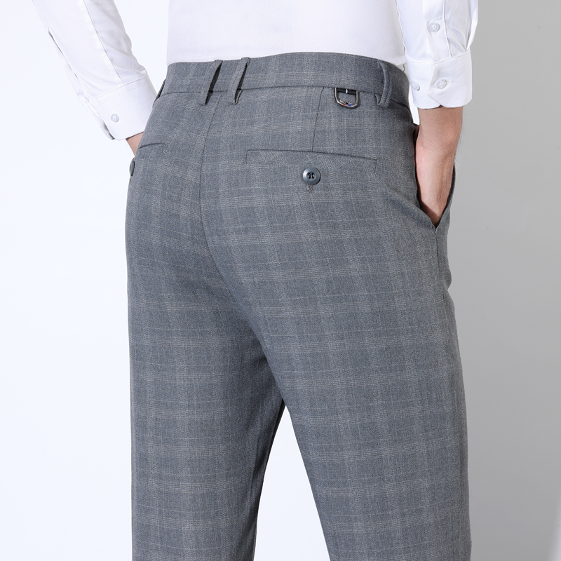 Men Grooming Outfit - 男性用のクラシックなストライプのスーツパンツ,綿の市松模様のスーツパンツ,ビジネス,カジュアル,ストレッチ,ウェディングドレス,男性のファッション,秋