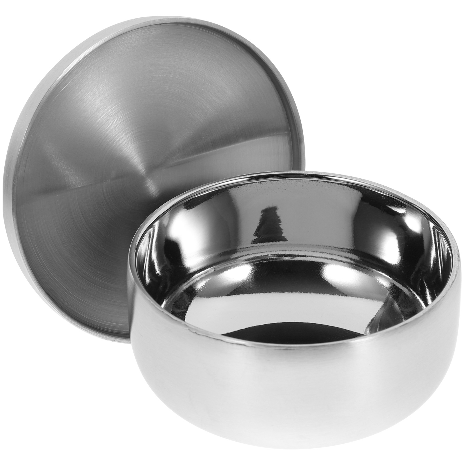 Shaving Bowl Soap - 実用的なステンレス鋼の男性シェービングボウル蓋付きソープカップスムーズシェービングマグ男性シェービング蓋クリーム泡ブラシ泡ボウル