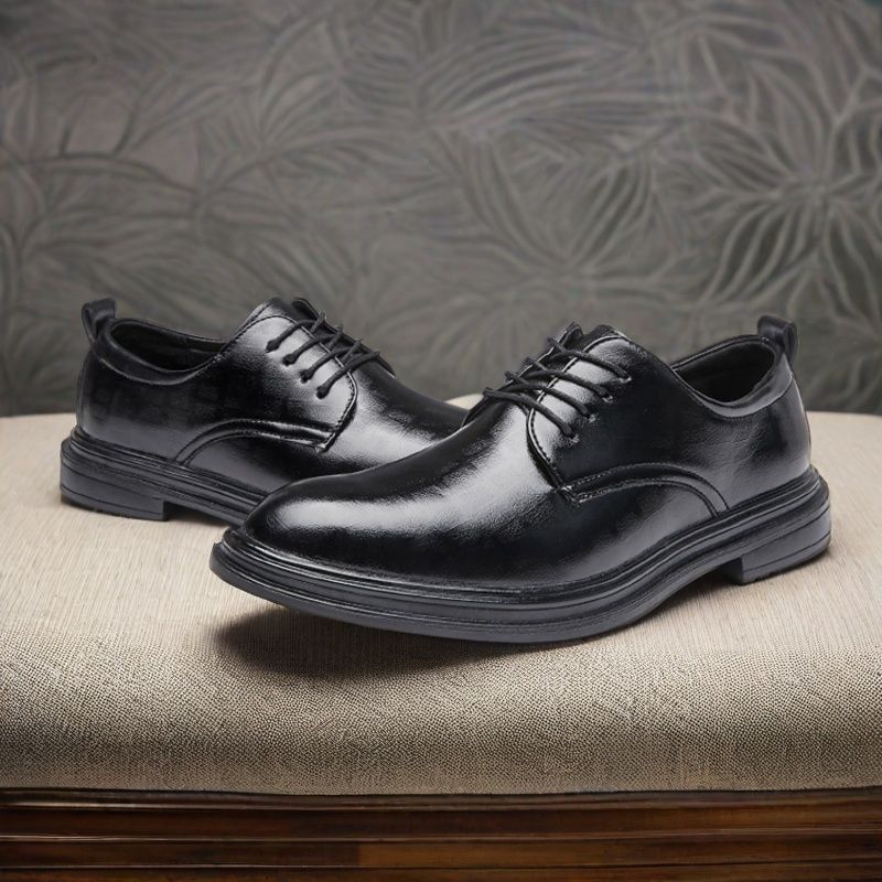 Men'S Grooming Oxford - メンズ ブリティッシュ ブローグ ドレスシューズ ブラック レザー
