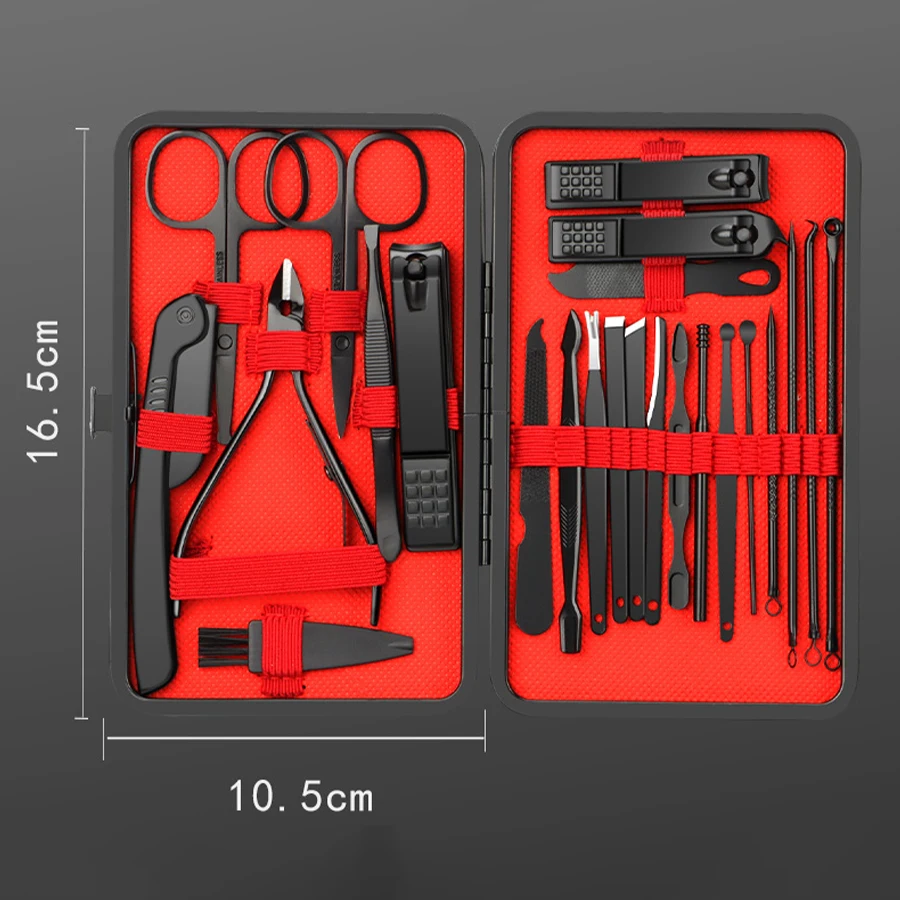 Nail Care Kit Mens - 7-24個入りプロフェッショナルネイルクリッパーキット - 男性と女性のための超鋭利な爪切り - 頑丈なペディキュアケア