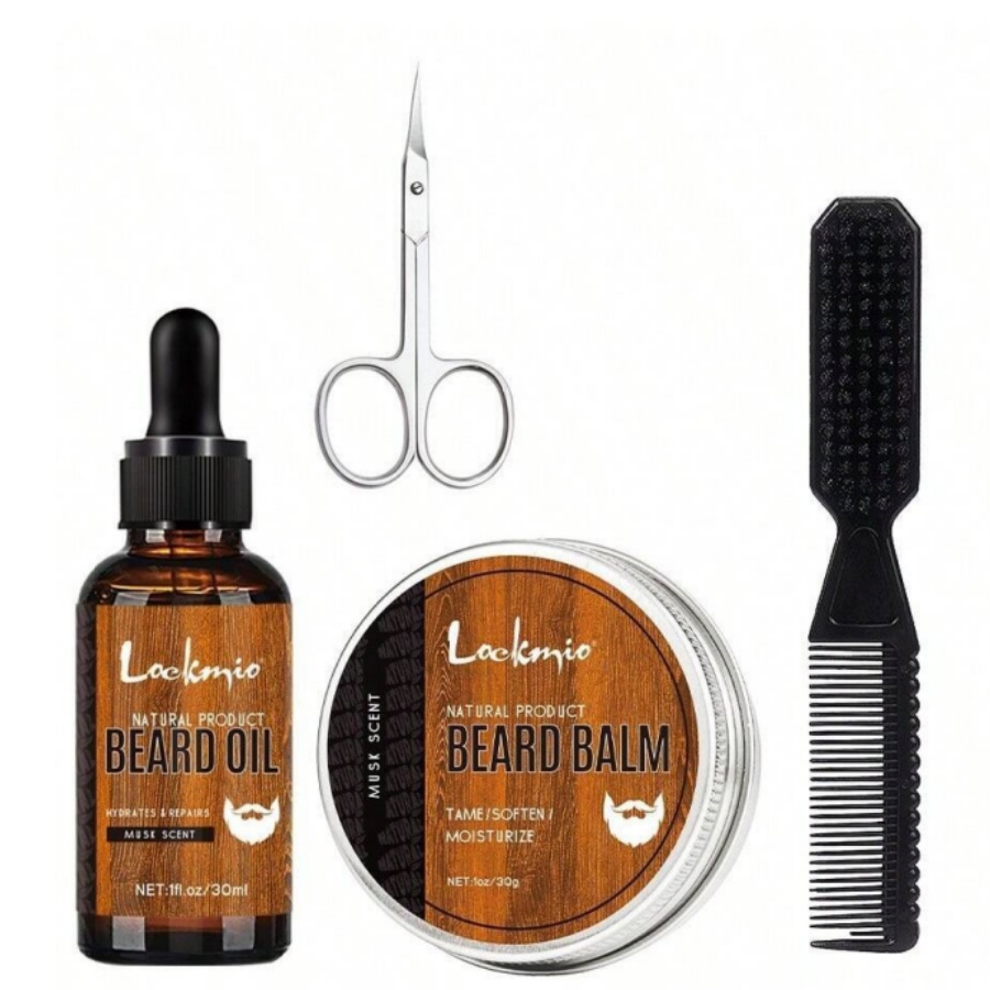 Men'S Grooming Cream - 男性用保湿クリームとあごひげバーム,4個,髪の成長,ワックス,グルーミング,チャーミング,スタイリングツール