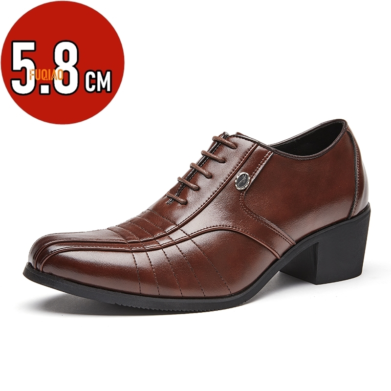 Men'S Grooming Oxford - 高級ハイヒールメンズシューズファッション男性身長アップウェディングシューズ新郎デザイナーポインテッドトゥドレスシューズメンズレザーオックスフォード