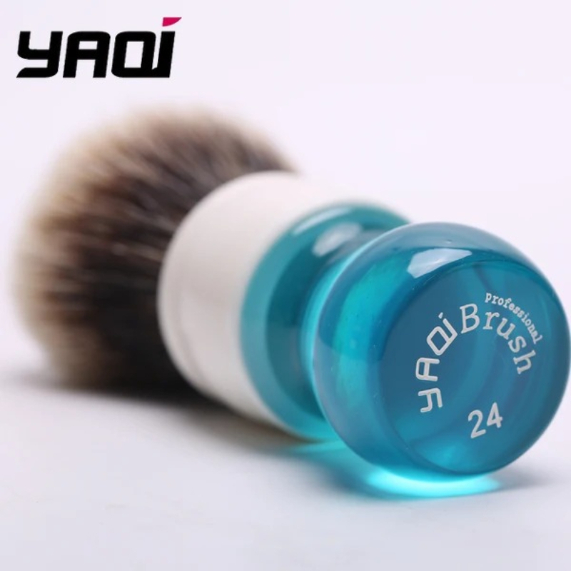 Men'S Grooming Hair - 2026年製 ヤキ 24mm アクアツー バンド ヘアシェービングブラシ。男性・女性用。柔らかめ、中程度、硬めの3段階の硬さで、ひげや口ひげの手入れに最適。