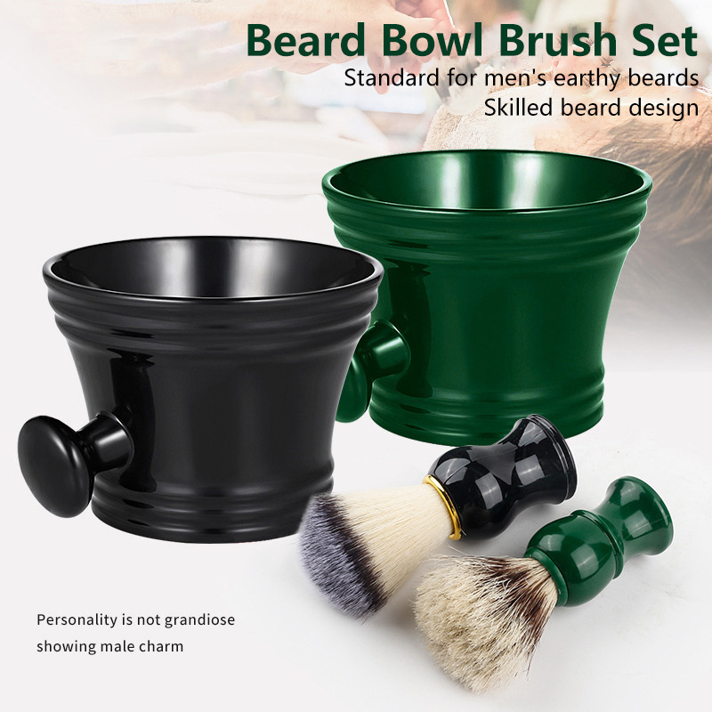 Shaving Bowl Soap - プラスチック製シェービングブラシボウル男性用ひげケア石鹸泡マグボウルハンドル付き洗顔ツール