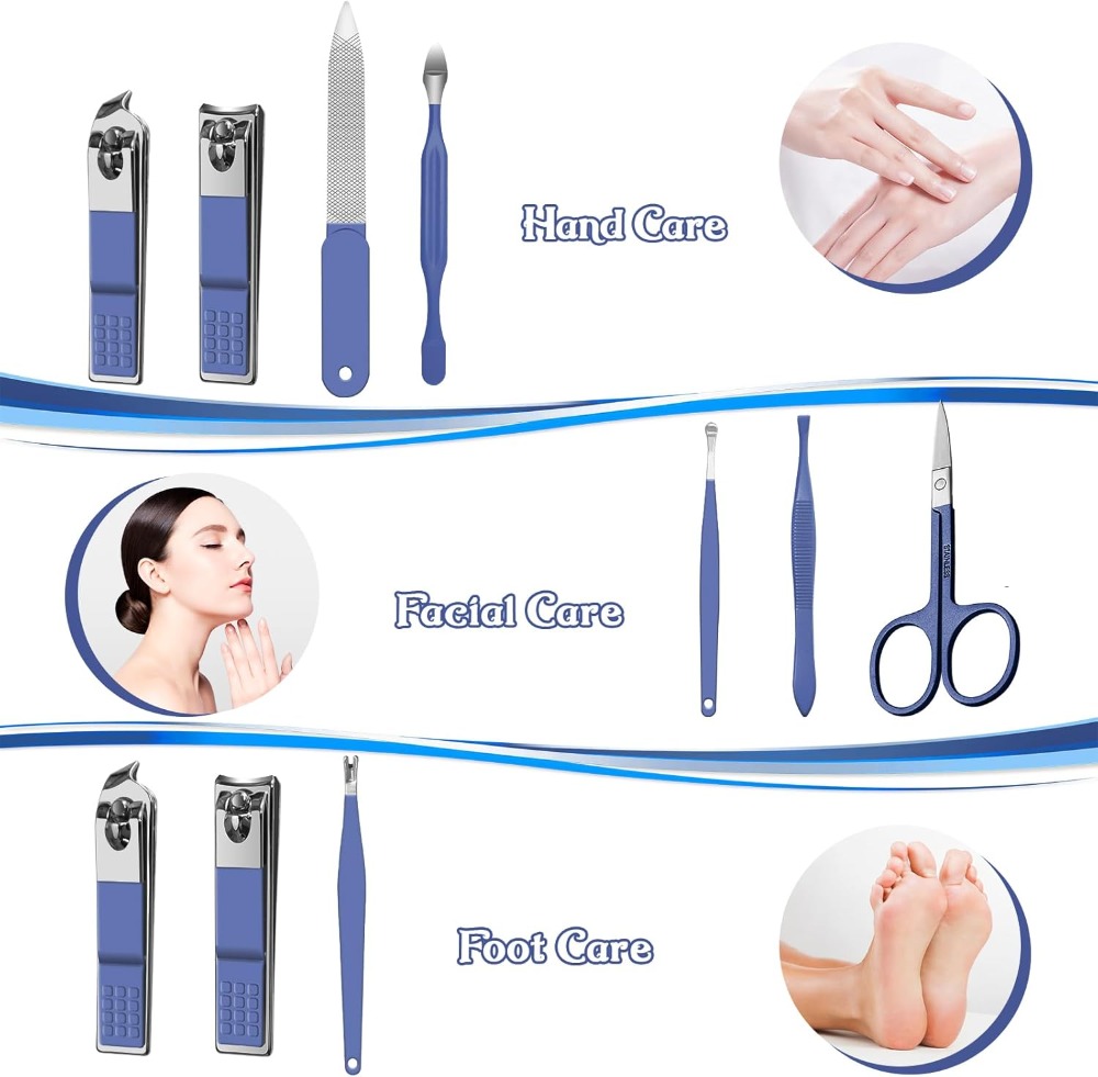 8 in 1 マニキュアセット、レザーケース付きプロ仕様ネイ - Nail Care Kit Mens のレビューと価格