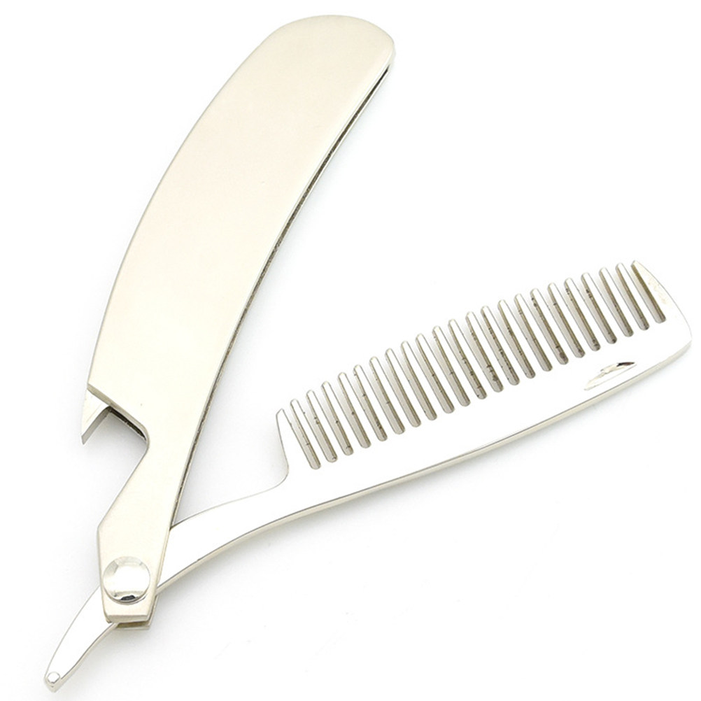 亜鉛合金製のひげ用コーム。折りたたみ式で小型、持ち運びにも便 - Men'S Grooming Hair のレビューと価格