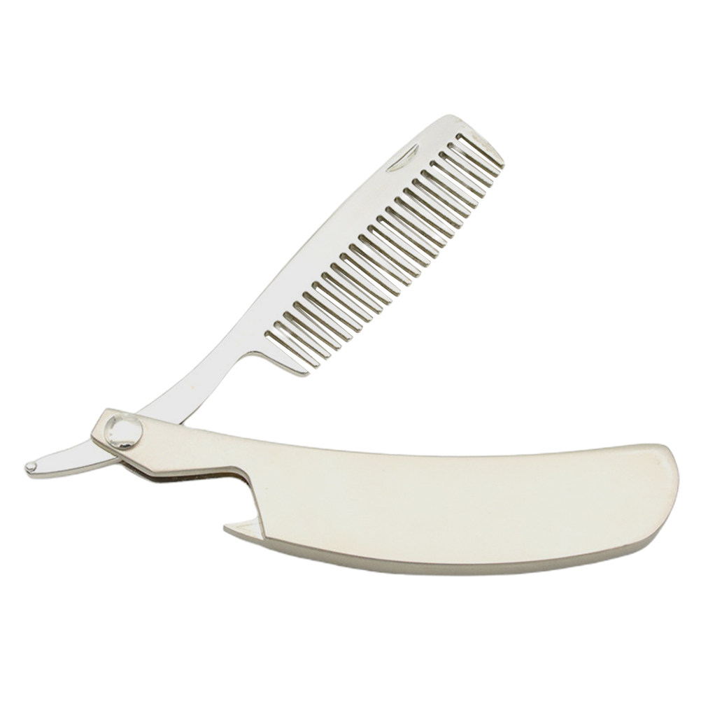 亜鉛合金製のひげ用コーム。折りたたみ式で小型、持ち運びにも便 - Men'S Grooming Hair のレビューと価格