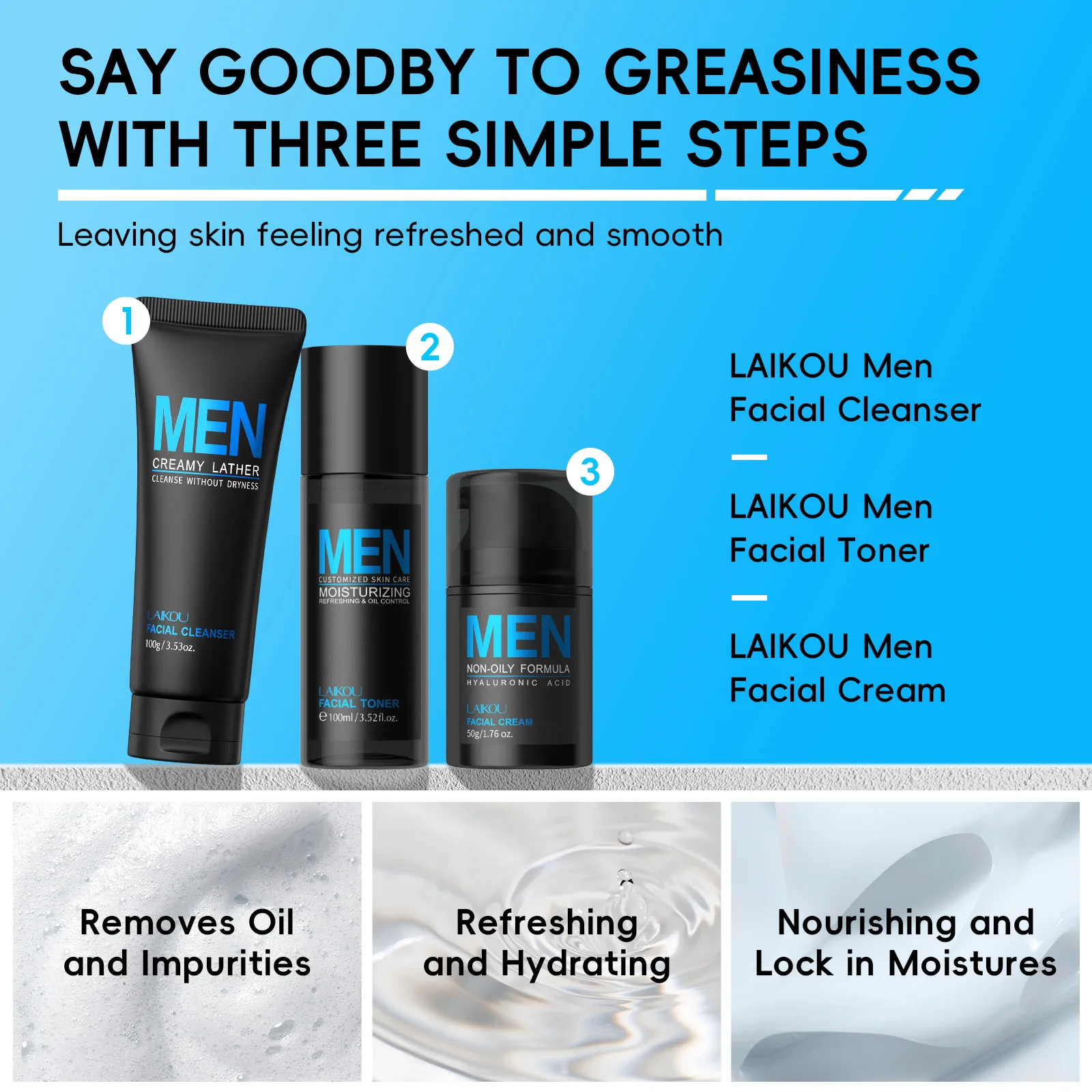 メンズ3in1グルーミングセット クレンザー トナー クリー - Men'S Grooming Cream のレビューと価格