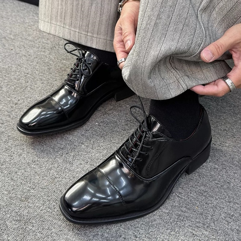 三連ジョイントシャイニングパテントレザーダービーシューズ フ - Men'S Grooming Oxford のレビューと価格