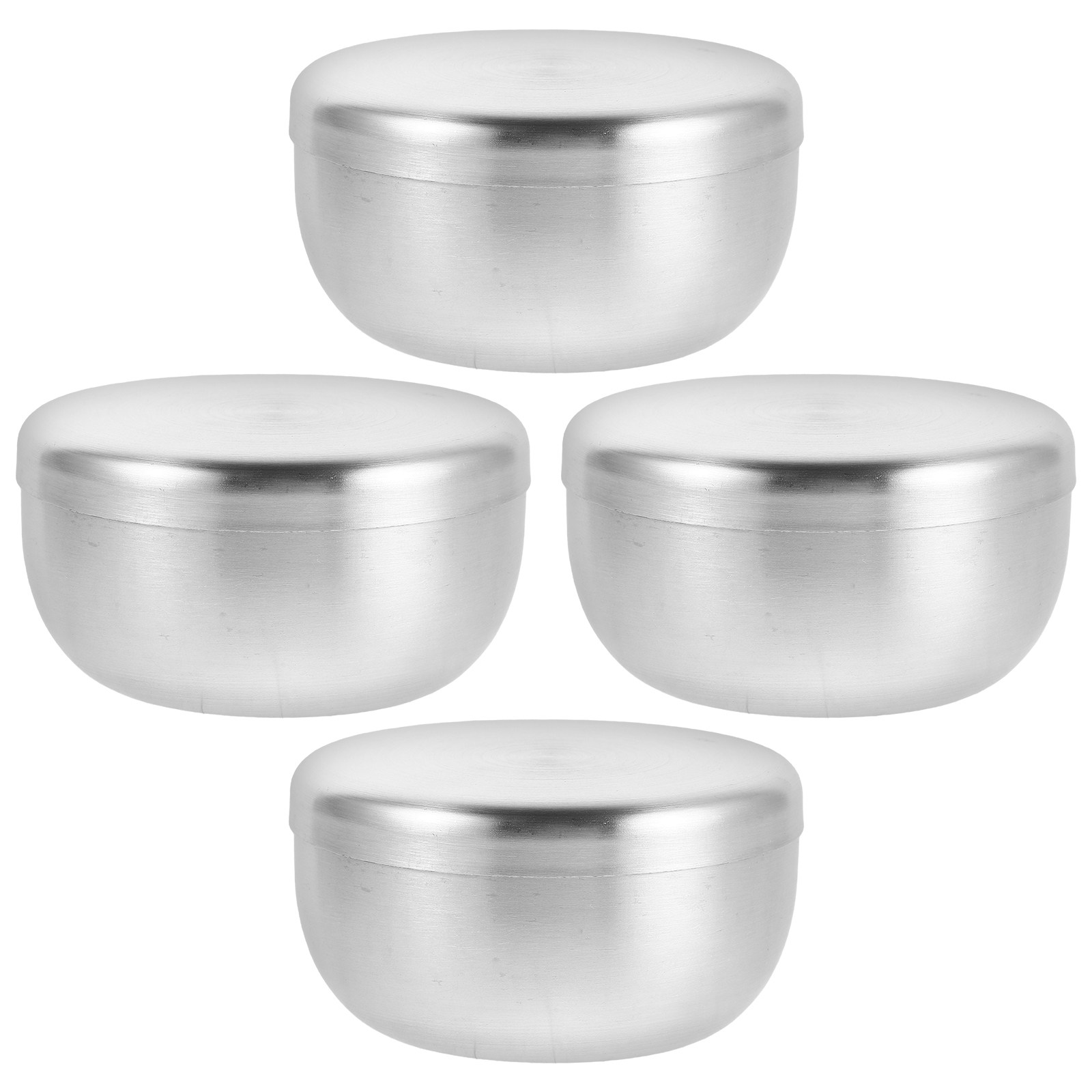 ステンレス製シェービングボウルセット 4個入り。丸型の金属製 - Shaving Bowl Soap のレビューと価格