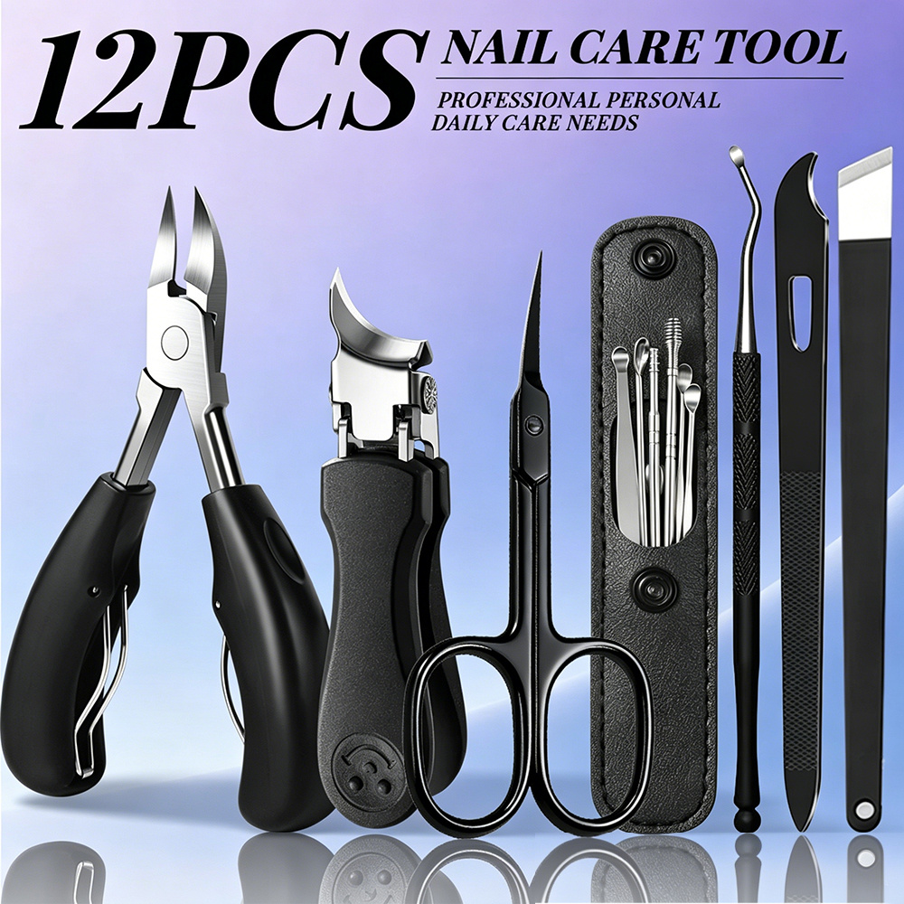 1/12個入りプロフェッショナルネイルケアセット ステンレス - Nail Care Kit Mens のレビューと価格