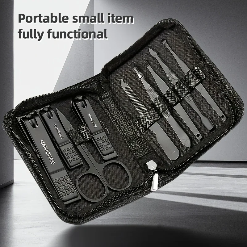 9点入りマニキュアセット、ペディキュアツールセット、ネイルグ - Nail Care Kit Mens のレビューと価格