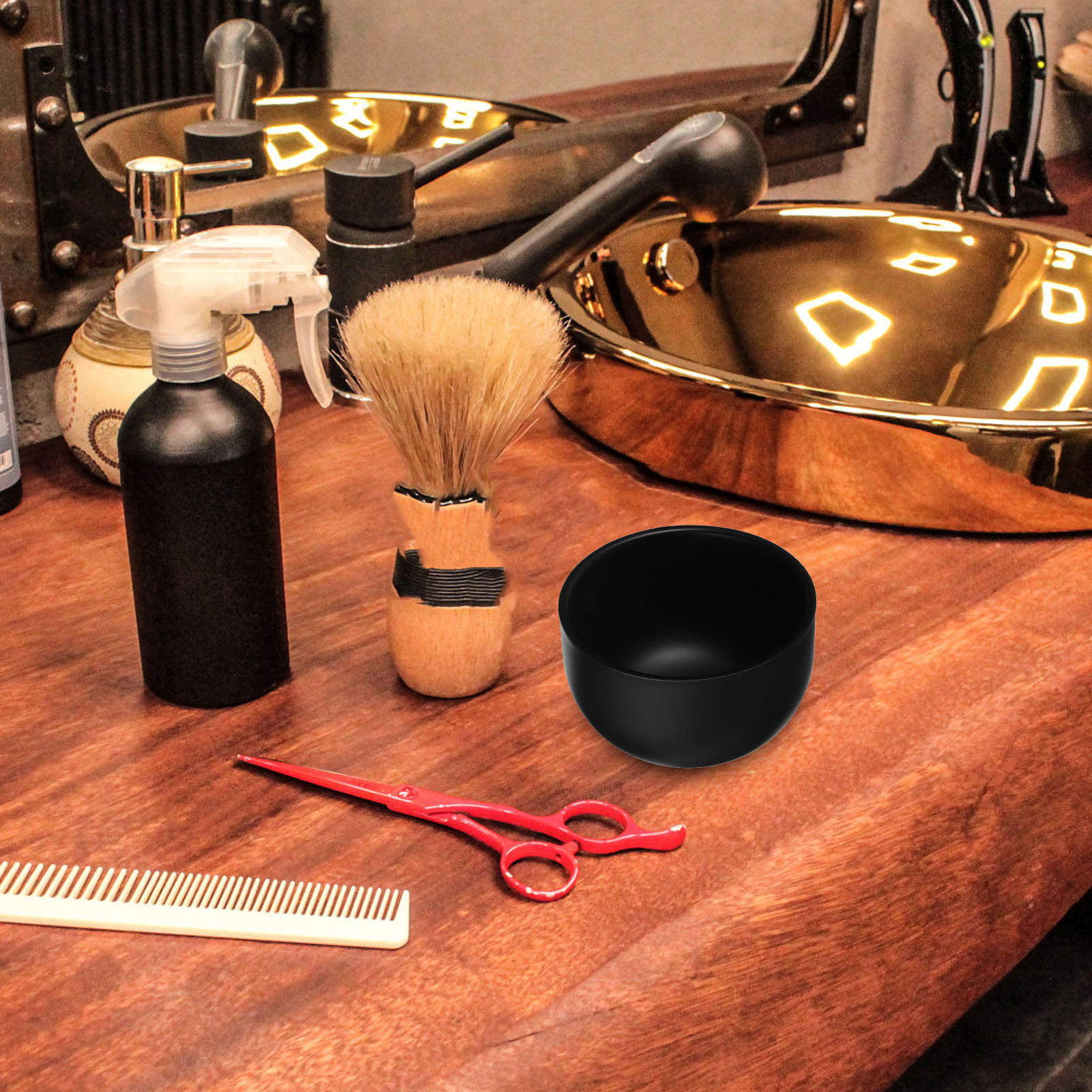 ステンレス製シェービングボウル、ブラック、二重構造、男性用、 - Shaving Bowl Soap のレビューと価格