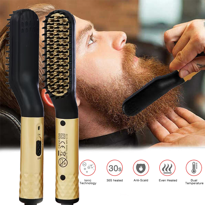 ポータブル加熱ヘアストレートナー、ミニひげストレートコーム、 - Men'S Grooming Hair のレビューと価格