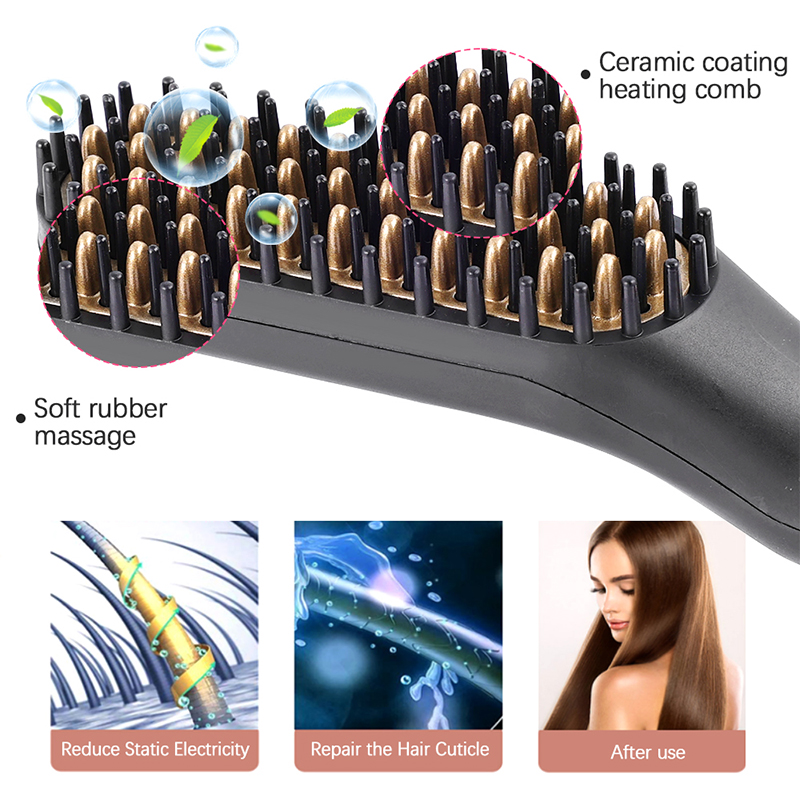 ポータブル加熱ヘアストレートナー、ミニひげストレートコーム、 - Men'S Grooming Hair のレビューと価格
